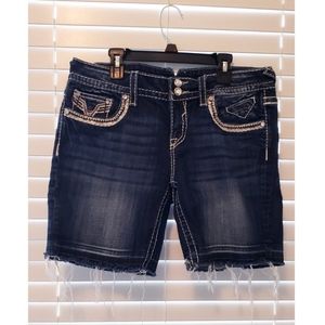 Vigoss Sequin Denim Shorts